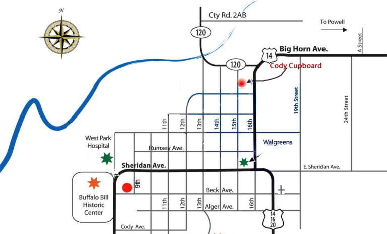 Cody Cupboard Street Map